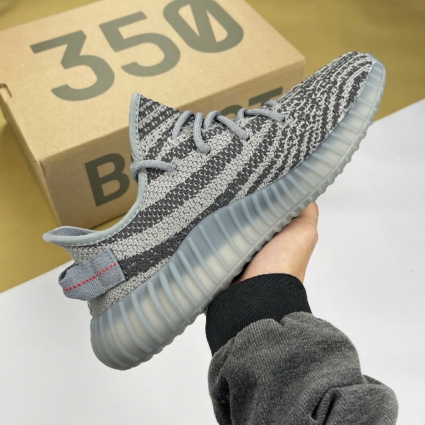 Giày Adidas Yeezy 350 V2 Beluga 2.0 Xám Chữ Đỏ Boost Nén Hạt [S] - Adidas ảnh 3 giày thể thao chất lượng