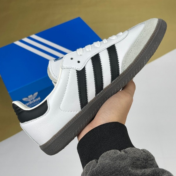 Giày Adidas Samba OG Cloud White Core Black Samba Trắng Logo Đen Mũi Xám - Adidas ảnh 3 giày thể thao chất lượng