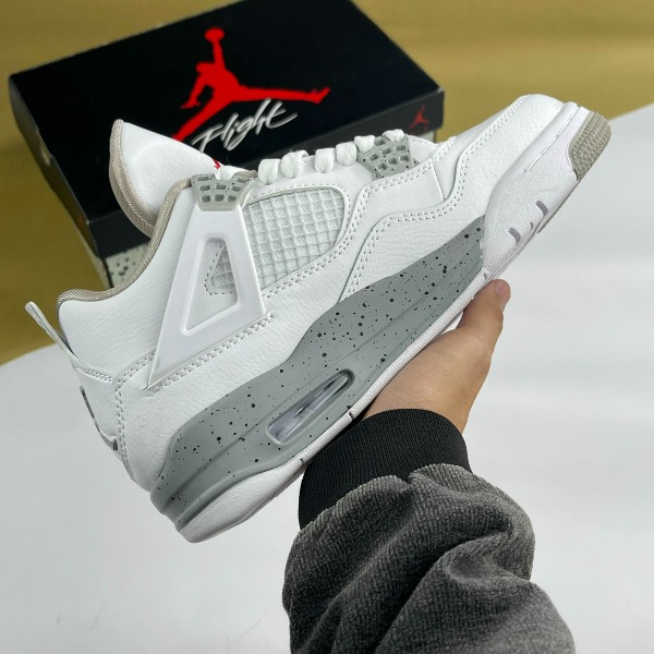 Giày Nike Air Jordan 4 Retro White Oreo, JD4 Trắng Logo Đỏ - Nike ảnh 3 giày thể thao chất lượng