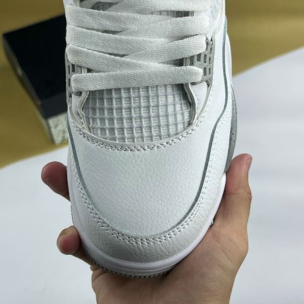Giày Nike Air Jordan 4 Retro White Oreo, JD4 Trắng Logo Đỏ - Nike ảnh 4 giày thể thao chất lượng