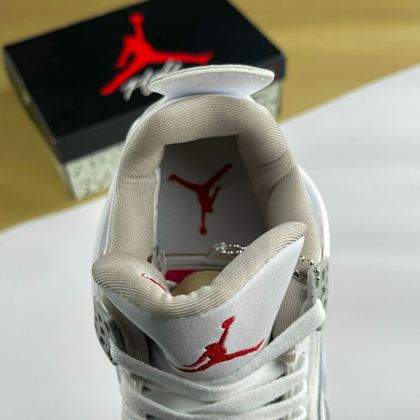 Giày Nike Air Jordan 4 Retro White Oreo, JD4 Trắng Logo Đỏ - Nike ảnh 5 giày thể thao chất lượng