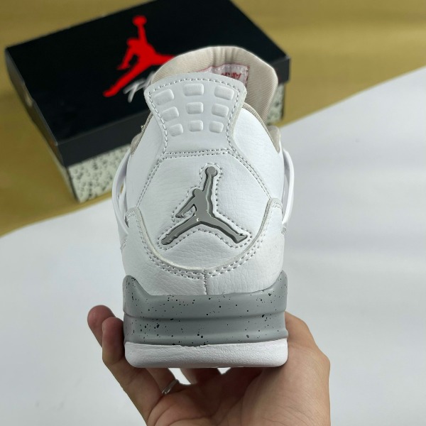 Giày Nike Air Jordan 4 Retro White Oreo, JD4 Trắng Logo Đỏ - Nike ảnh 6 giày thể thao chất lượng
