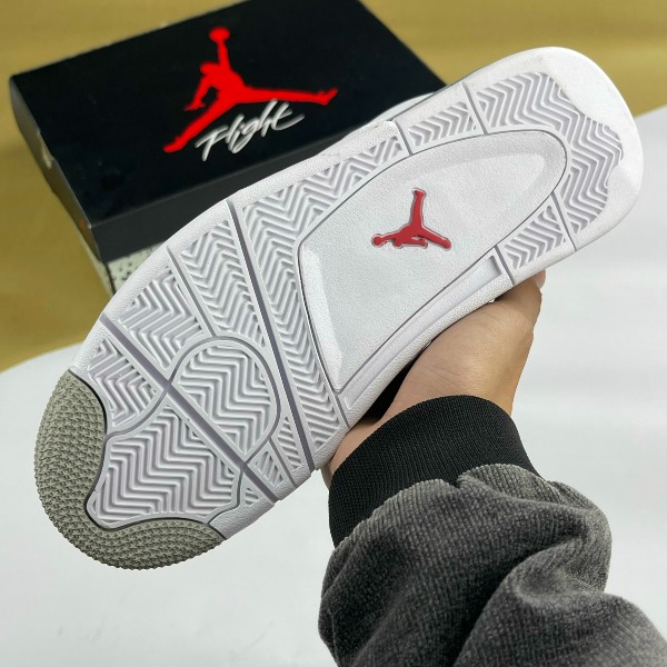 Giày Nike Air Jordan 4 Retro White Oreo, JD4 Trắng Logo Đỏ - Nike ảnh 7 giày thể thao chất lượng