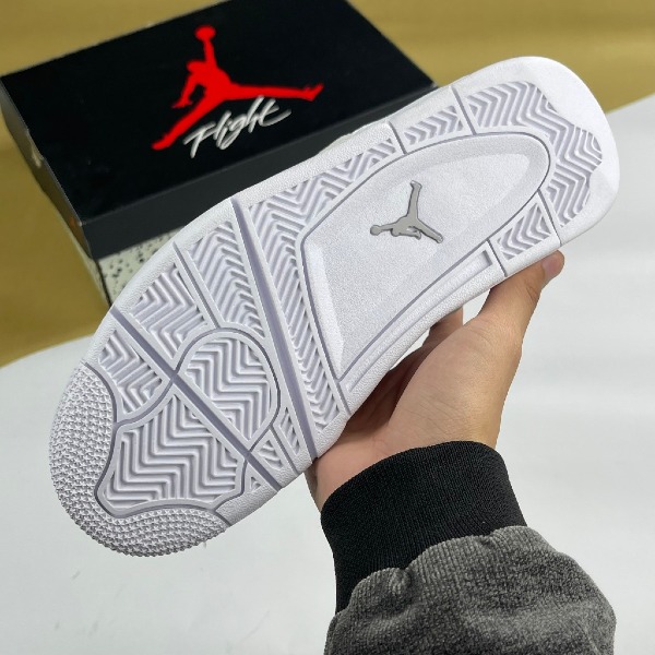Giày Nike Air Jordan 4 Pure Money All White, JD4 Full Trắng - Nike ảnh 6 giày thể thao chất lượng