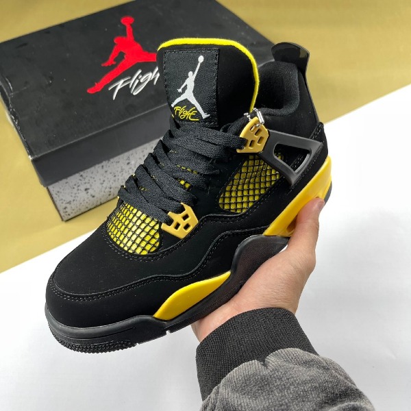 Giày Nike Air Jordan 4 Retro Thunder Yellow Black, JD4 Đen Vàng - Nike ảnh 2 giày thể thao chất lượng