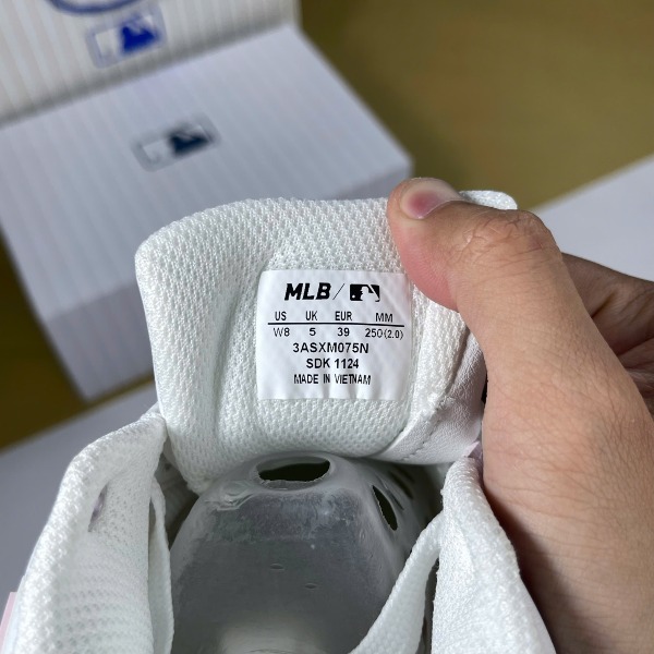 Giày MLB Chunky Liner Denim Monogram NY White Pink Trắng Hồng - MLB ảnh 8 giày thể thao chất lượng