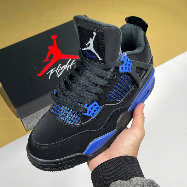 Giày Nike Air Jordan 4  Blue Thunder Đen Xanh - Nike ảnh 2 giày thể thao chất lượng