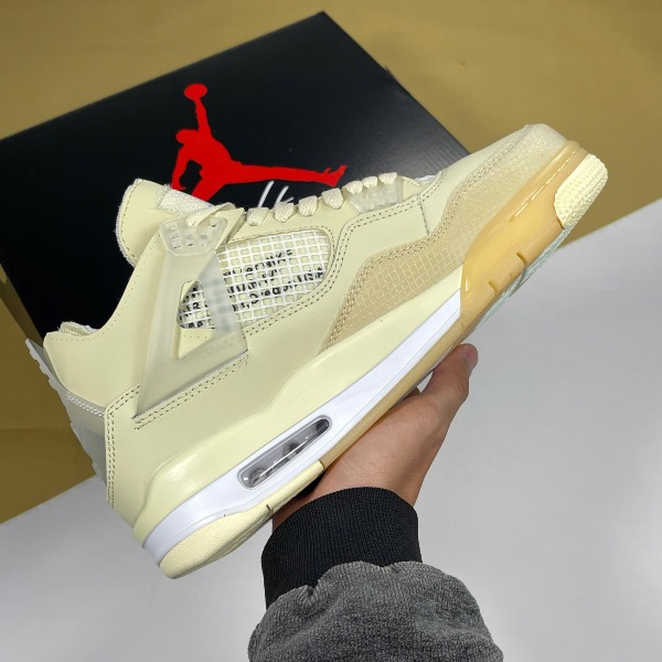 Giày Nike Air Jordan 4 Off White Kem Trắng - Nike ảnh 3 giày thể thao chất lượng