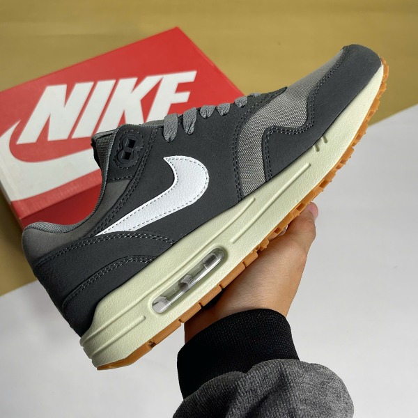 Giày Nike Air Max 1 Crepe Xám Đập Da Lộn Đế Kem - Nike ảnh 3 giày thể thao chất lượng